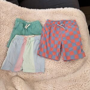 Crewcuts Kids Checkerboard & Pastel Stripe Shorts - Coral, Blue, Green, Pink